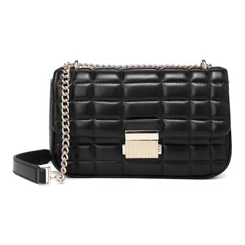 MEXICAN Polyurethane Shoulder Bag Crossbody Bag Regular Women's Midnight Black/Moonlight White/Amber