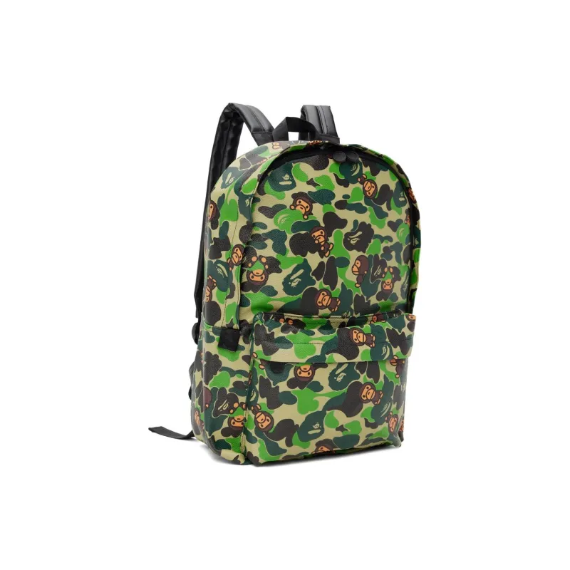 A BATHING APE Canvas Backpack Regular Unisex Green-2