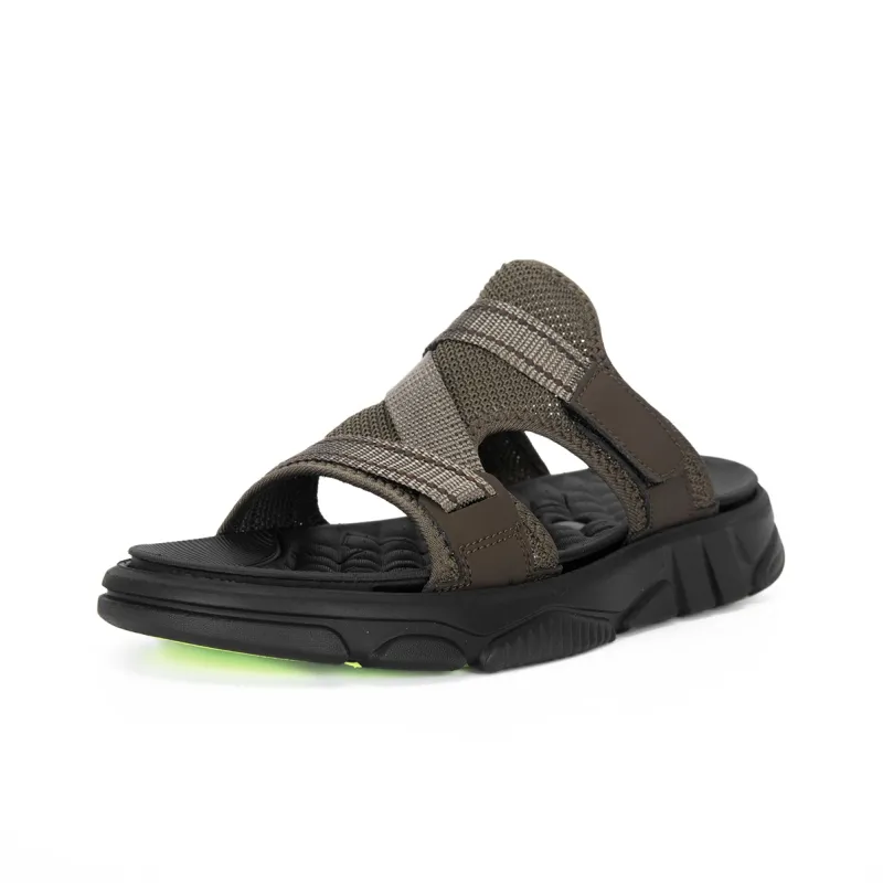 Banas Foam Sole Leather Patchwork Slip-Resistant Slide Slippers Men's-11