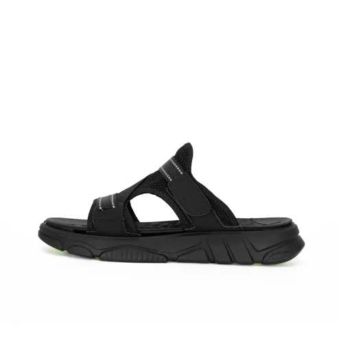 Banas Foam Sole Leather Patchwork Slip Resistant Slide Slippers Men's