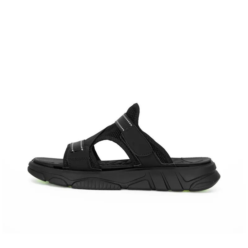 Banas Foam Sole Leather Patchwork Slip-Resistant Slide Slippers Men's-0