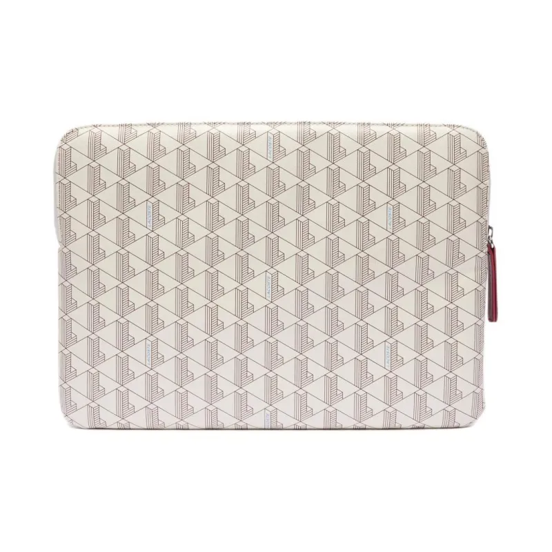 LACOSTE Canvas Laptop Bag Women's White-1
