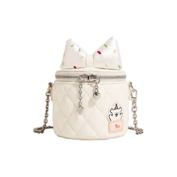 TOUTOU Maltese Collaboration PU Crossbody Bag Trumpets Women's Sugar Bean White