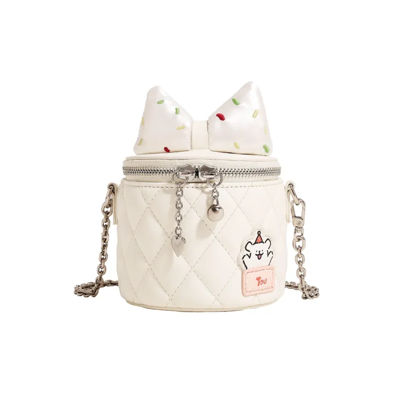 TOUTOU Maltese Collaboration PU Crossbody Bag Trumpets Women's Sugar Bean White-0