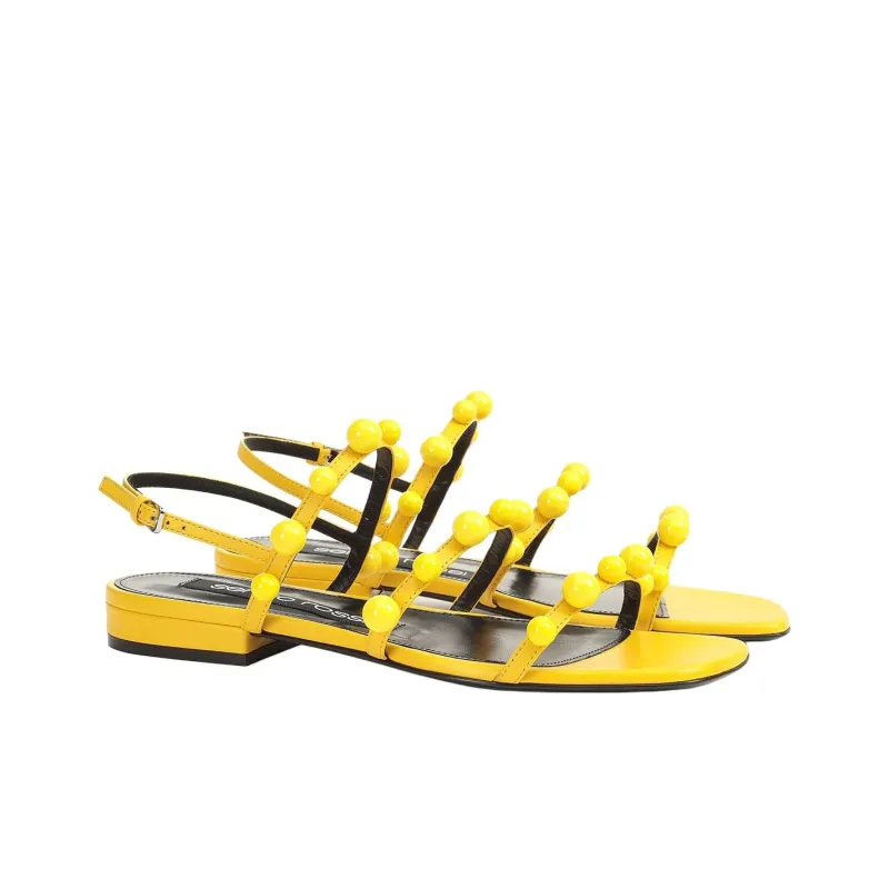 SERGIO ROSSI Sr Chupetas Strap Sandals Women's Yellow-2