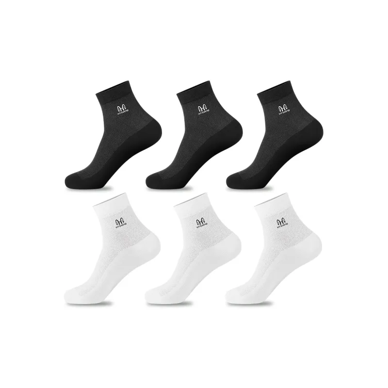 H YXIANG Mid Calf Socks Men's 6 Pack-7