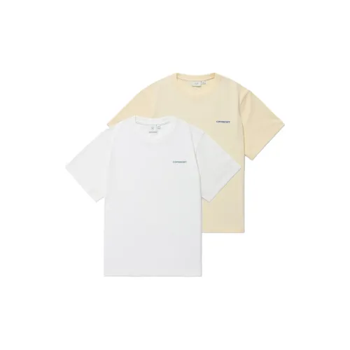 COVERNAT T-Shirts Women's Set Of 2 White+Butter