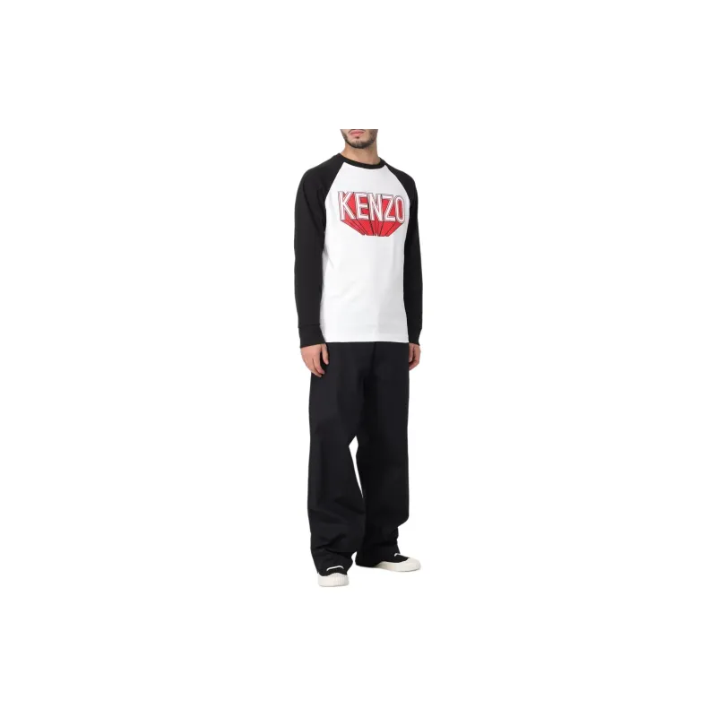 KENZO Logo Printed Long Sleeved T Shirt-3