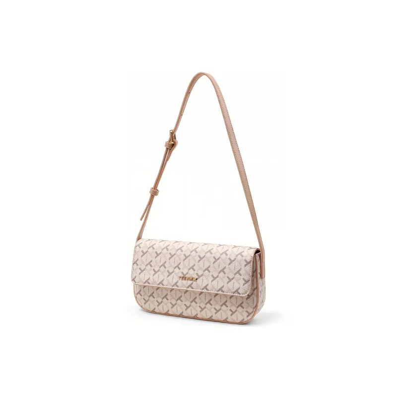 Teenmix PVC Envelope Bag, Shoulder Bag Medium Size Women's Cherry Blossom Pink/Mocha-2