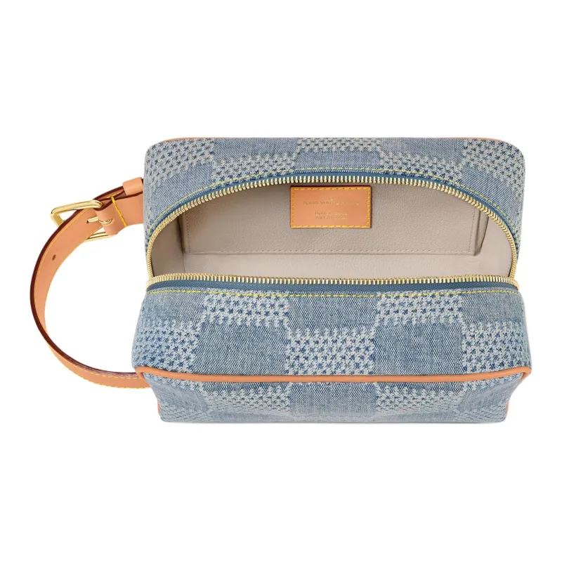 LOUIS VUITTON Locker Dopp Kit Damier Denim 3D Blue Deim-3