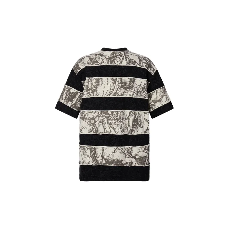 ROCAWEAR T Shirt Unisex Black White Stripes-1