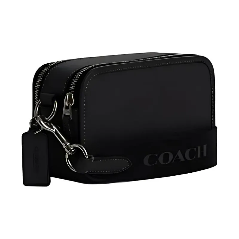 COACH Cow Leather Camera Bag, Shoulder Bag, Crossbody Bag Trumpets Women's Black-1