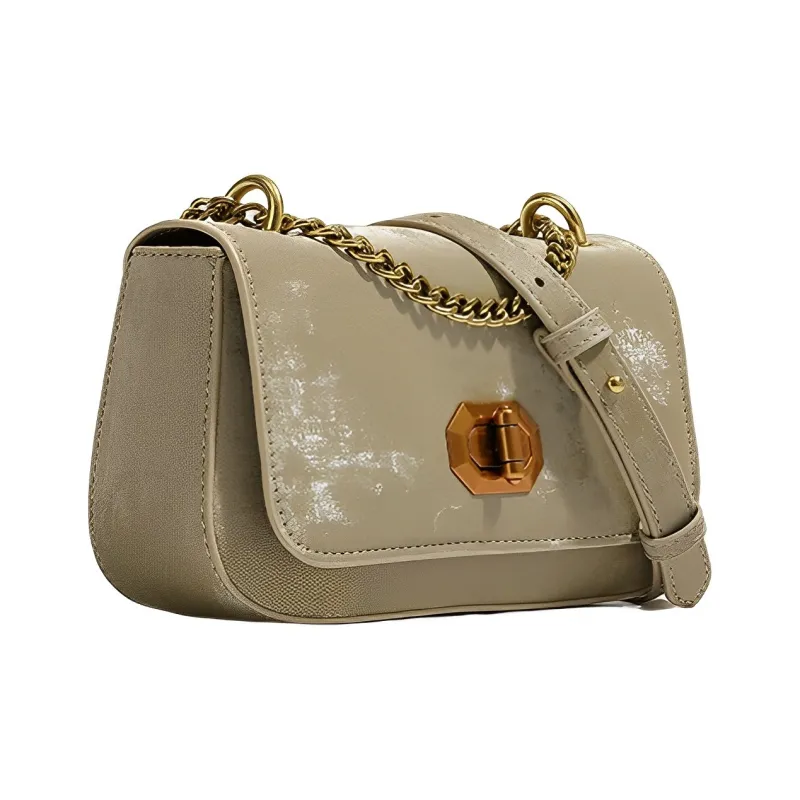 MINLUBAOLUO PU Casual Niche Design Shoulder Bag Versatile Commute Crossbody Bag Handbag Regular Women's White/Green-3