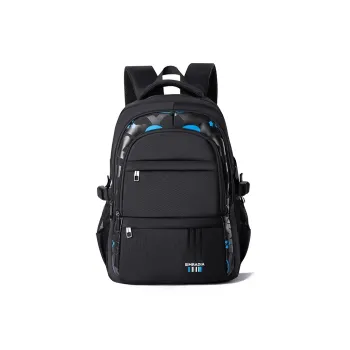 PULUWIRR Oxford Backpack Regular Unisex Black/Obsidian Blue