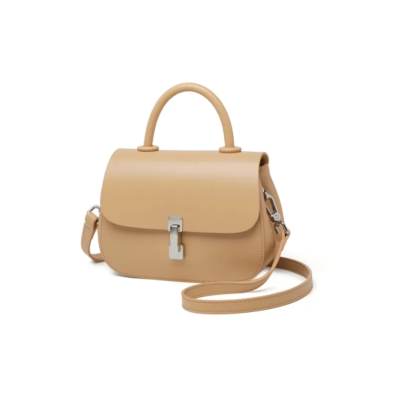 ZOOLER Cow Leather Crossbody Bag, Shoulder Bag Women's Cream Apricot/Milkshake White/Cookie/Hepburn Black-15