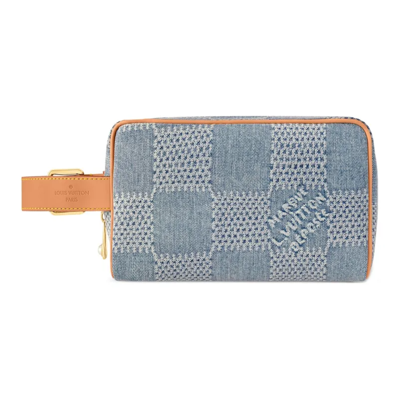 LOUIS VUITTON Locker Dopp Kit Damier Denim 3D Blue Deim-0