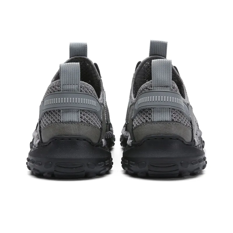 Jeep Cushioning Rebound Wear Resistant Lightweight Breathable Slip Resistant Low Top Sports Trekking Shoes Men's Gray-4