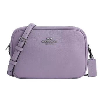 COACH Jamie Refined Pebbled Leather Camera Bag Shoulder Bag Crossbody Bag Small Size Women's Silver & Light Purple