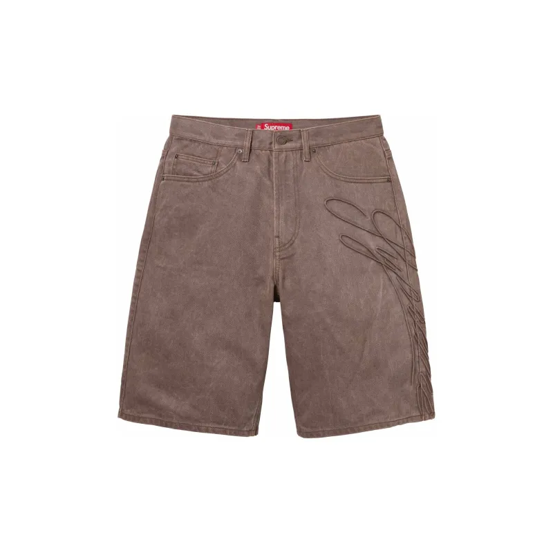 Supreme Script Baggy Denim Short - POIZON