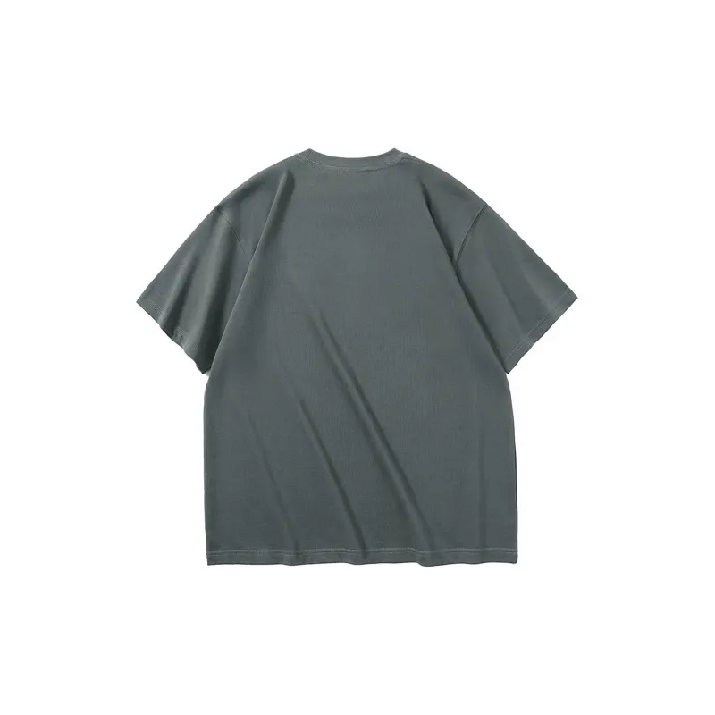 Chinpeno American Casual Loose Fit Drop Shoulder Crew Neck Breathable Short Sleeved T Shirt Unisex-7