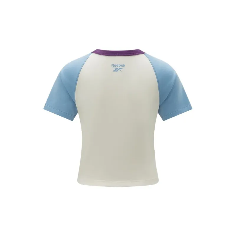 Reebok Raglan Sleeve T Shirt Women's Light Blue/White-1