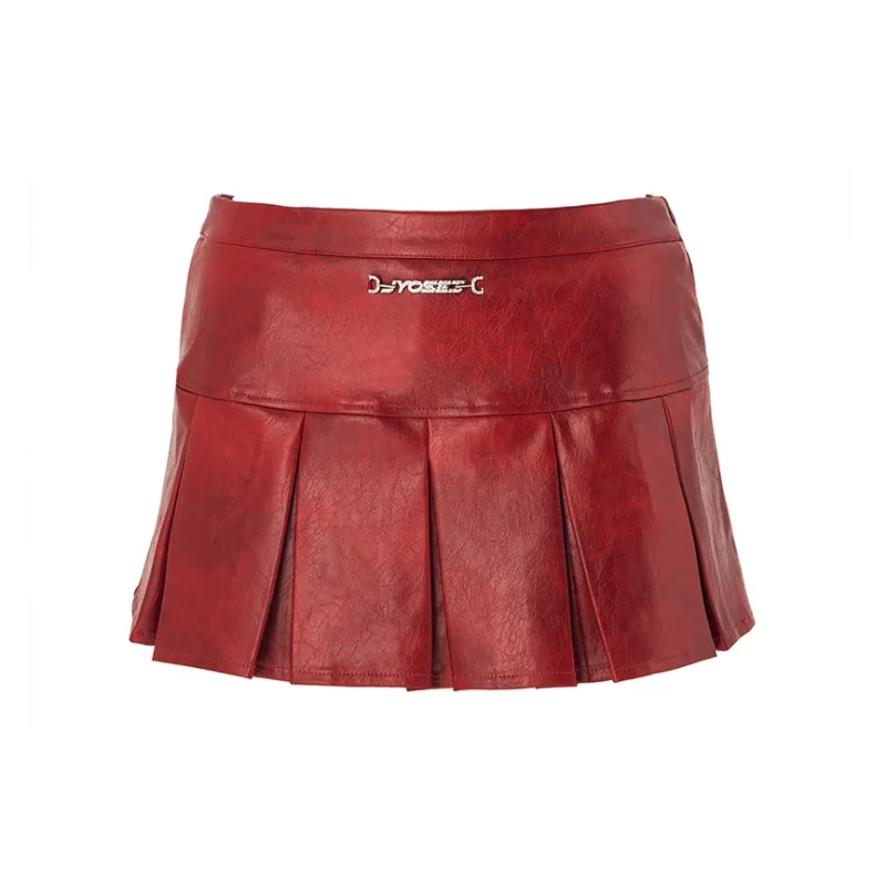 JYOSEI Leather Short Skirts Women's-3