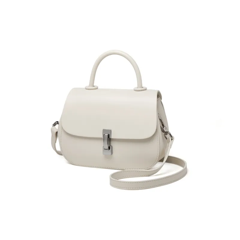ZOOLER Cow Leather Crossbody Bag, Shoulder Bag Women's Cream Apricot/Milkshake White/Cookie/Hepburn Black-9