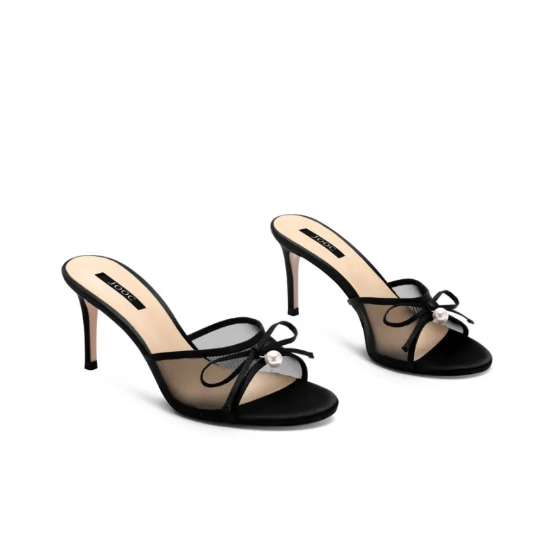 JOOC Rubber Sole Slip Resistant Slide Slippers Women's Sexy Black-2