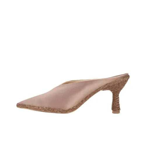 Paloma Barceló Closed Toe Slippers 7cm Women's Tan