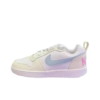 Nike Court Borough Wear resistant And Lightweight Low Top Skateboard Shoes Women's White Yellow Blue