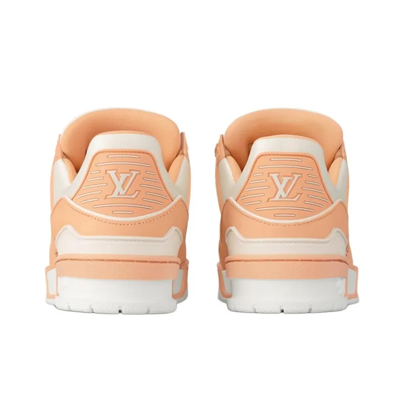 LOUIS VUITTON Trainer Low Top Skateboard Shoes Women's Orange-4