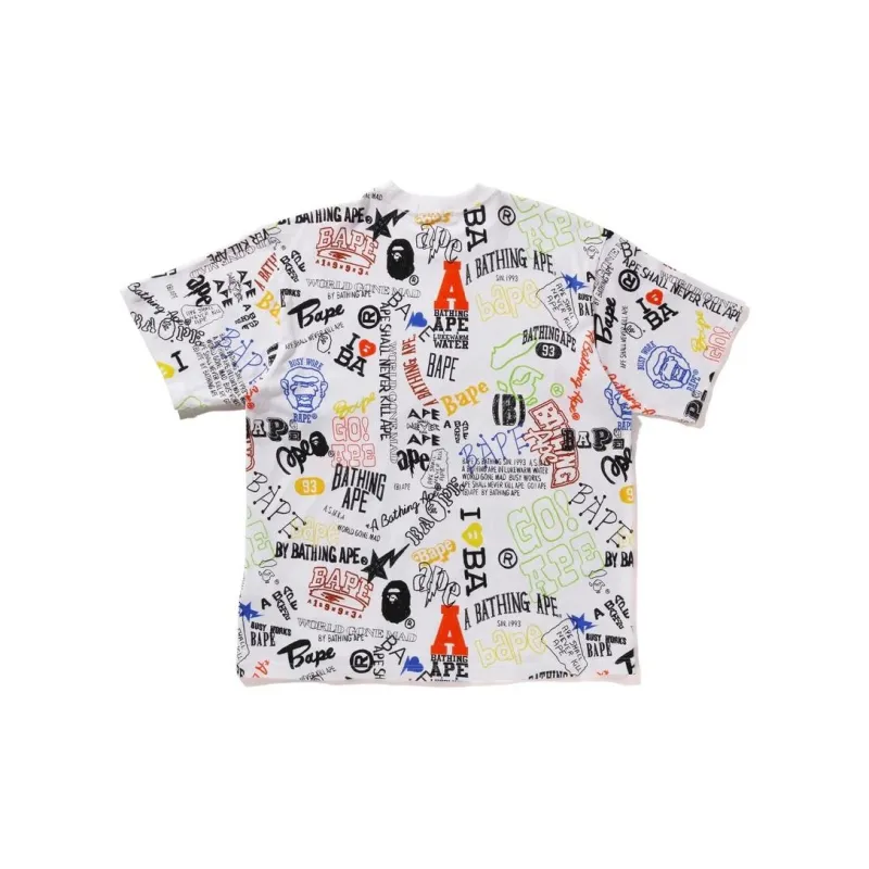 A BATHING APE Hand Draw Pattern Relaxed Fit Tee T Shirt Men's-3