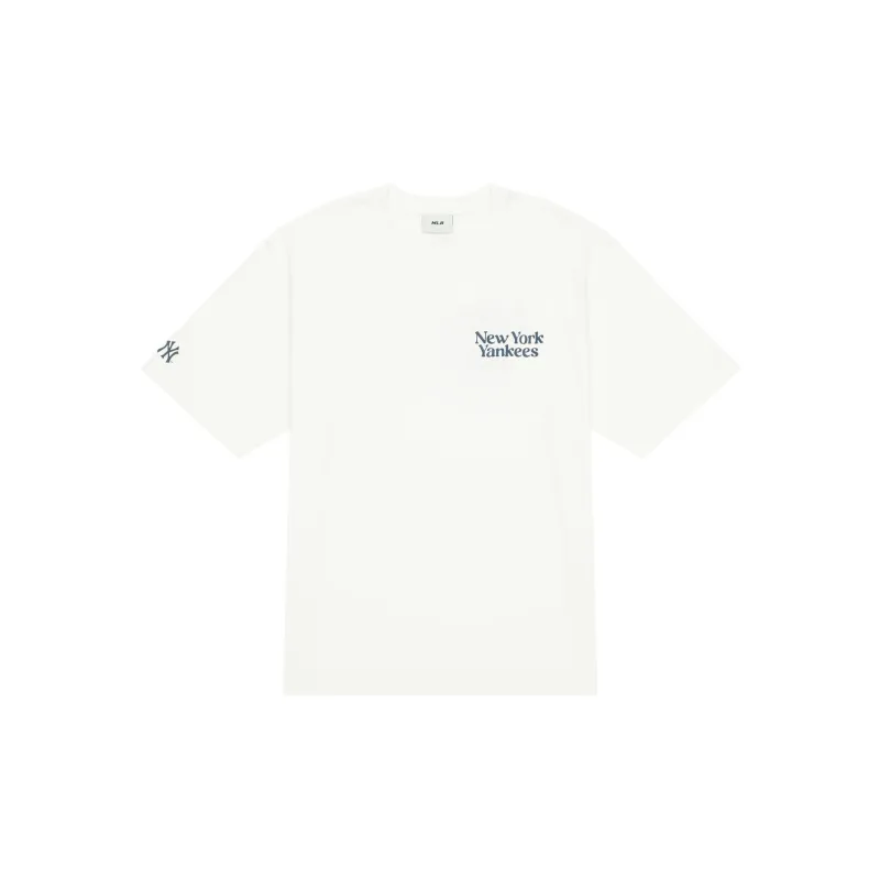 MLB Drop Shoulder Sleeve T-Shirt Unisex White-1