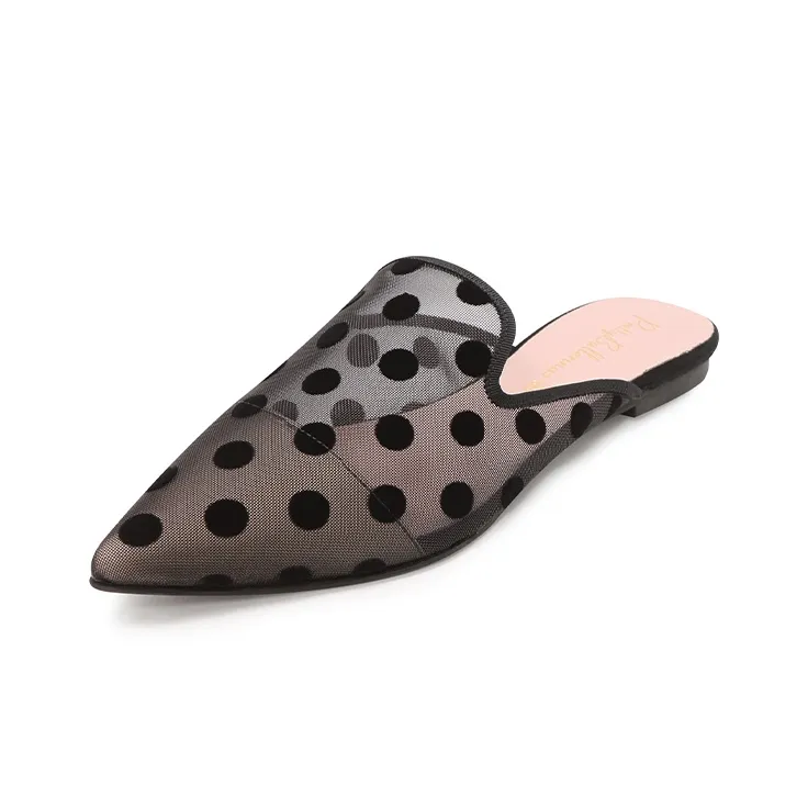 PrettyBallerinas Rubber Sole Wrap-toe Slippers Women's Black-1