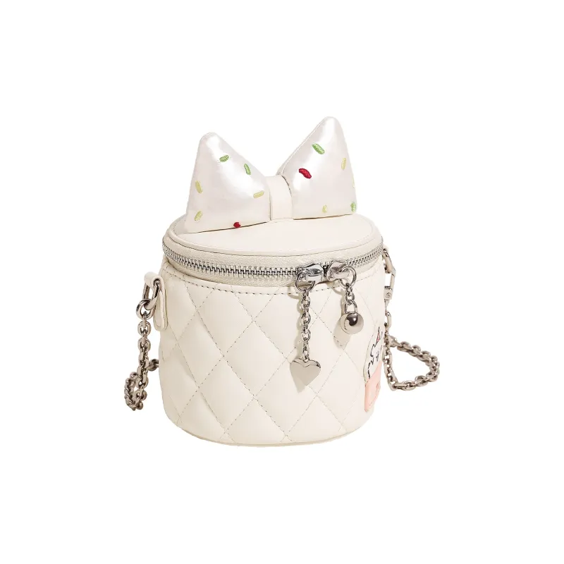 TOUTOU Maltese Collaboration PU Crossbody Bag Trumpets Women's Sugar Bean White-2