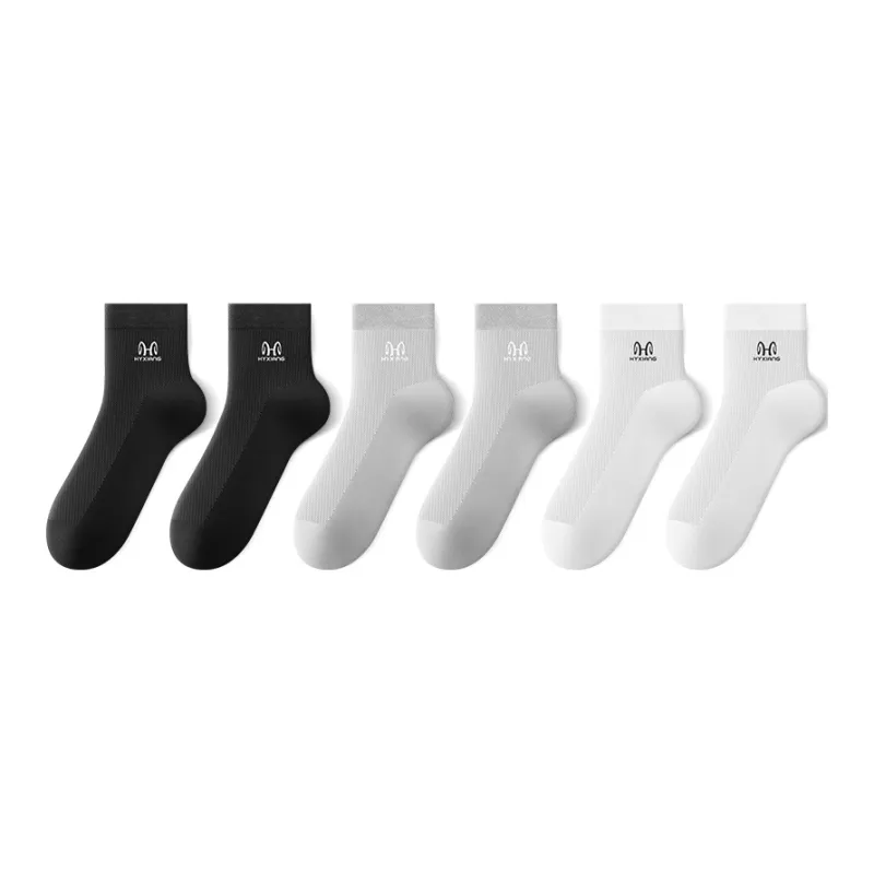 H YXIANG Mid Calf Socks Men's 6 Pack-4