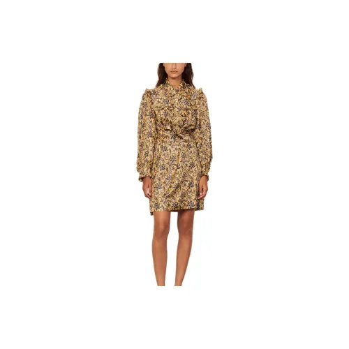 Sandro Long-Sleeved Dresses Women's Gold/Blue