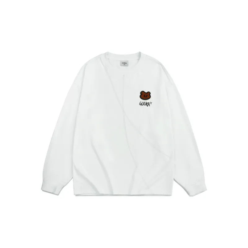 Guuka x AGAHO Long Sleeved T Shirt Unisex White-1