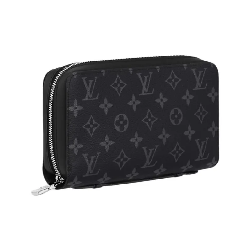 LOUIS VUITTON Zippy Canvas Wallet Men's Black-3