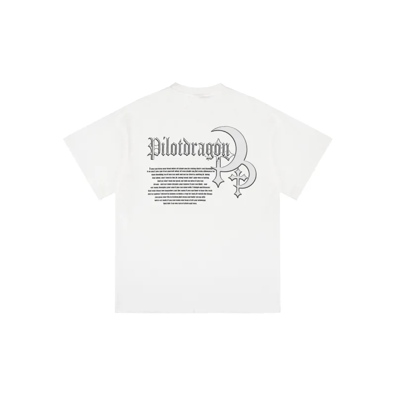 PILOTDRAGON Loose Fit Casual Short Sleeved T Shirts Unisex-4