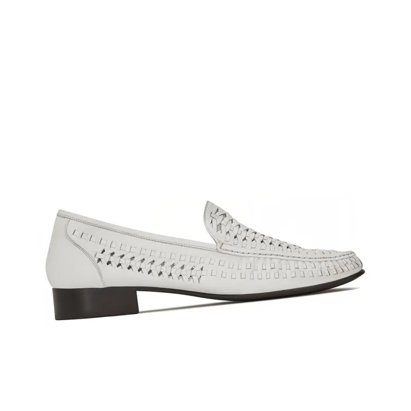 SAINT LAURENT Swann Casual Single Shoes Men's Ivory-1