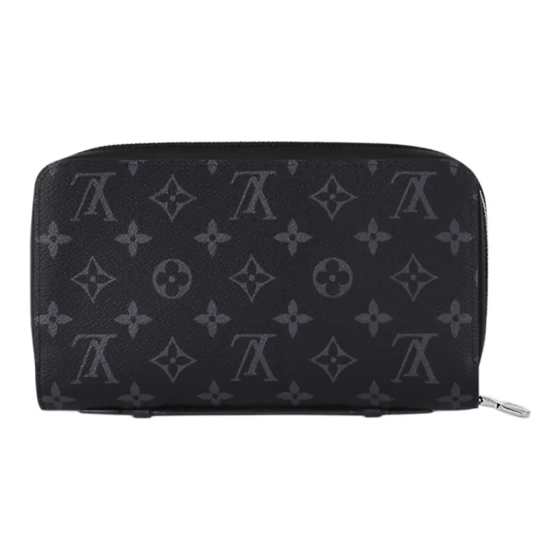 LOUIS VUITTON Zippy Canvas Wallet Men's Black-4