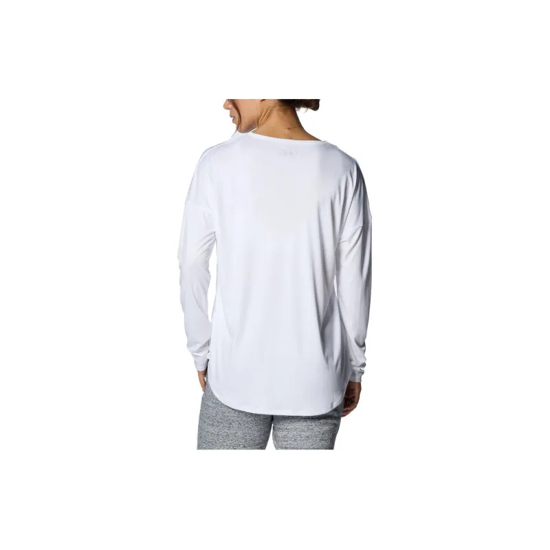 Under Armour Tech Drop Shoulder Sleeve T Shirt Women's White-1