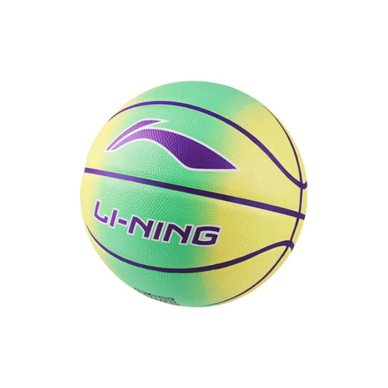LiNing Rubber Basketball Yellow Green Size 7 Training Unisex-2