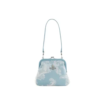 Vivienne Westwood Cotton Jacquard One Shoulder Crossbody Clutches Women's Blue Coral