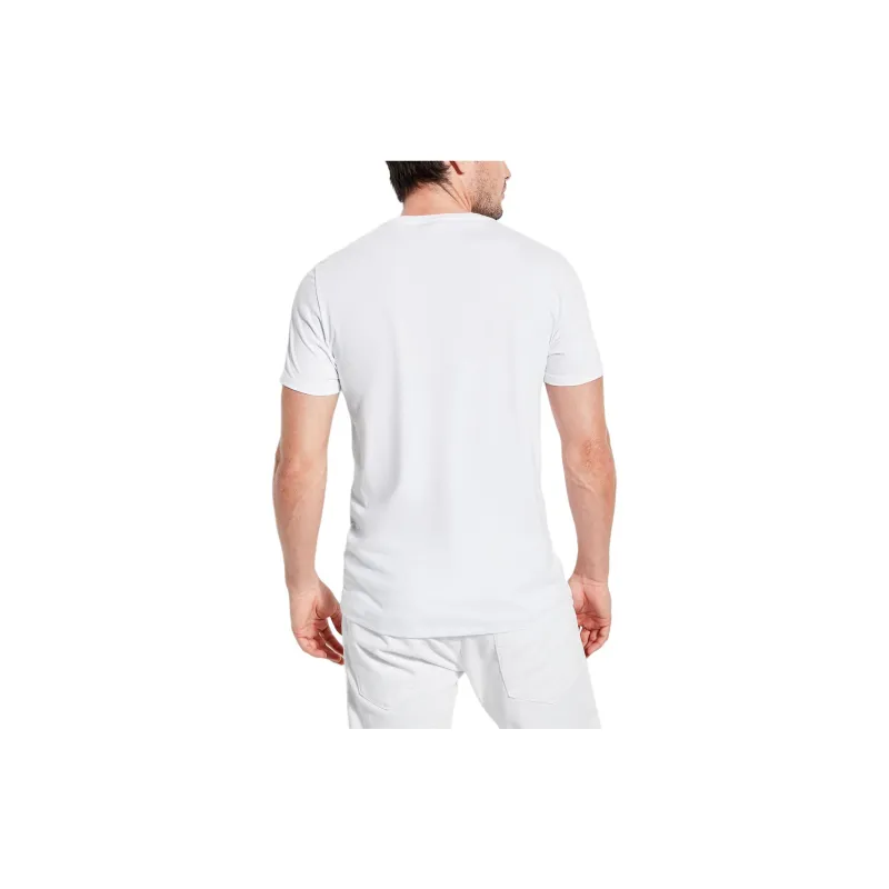 GUESS Embroidered Logo Tee T-Shirt Men's White-1