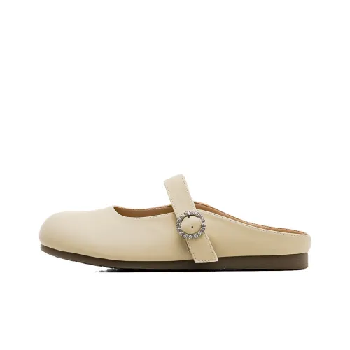 Warrior Stitching Abrasion-Resistant Slip-Resistant Quick-Drying Wrap-toe Slippers Women's Apricot