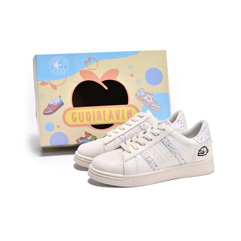 Guci Tianlun Slip Resistant Low Top Skateboard Shoes Women's White-6
