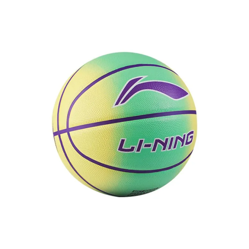 LiNing Rubber Basketball Yellow Green Size 7 Training Unisex-1