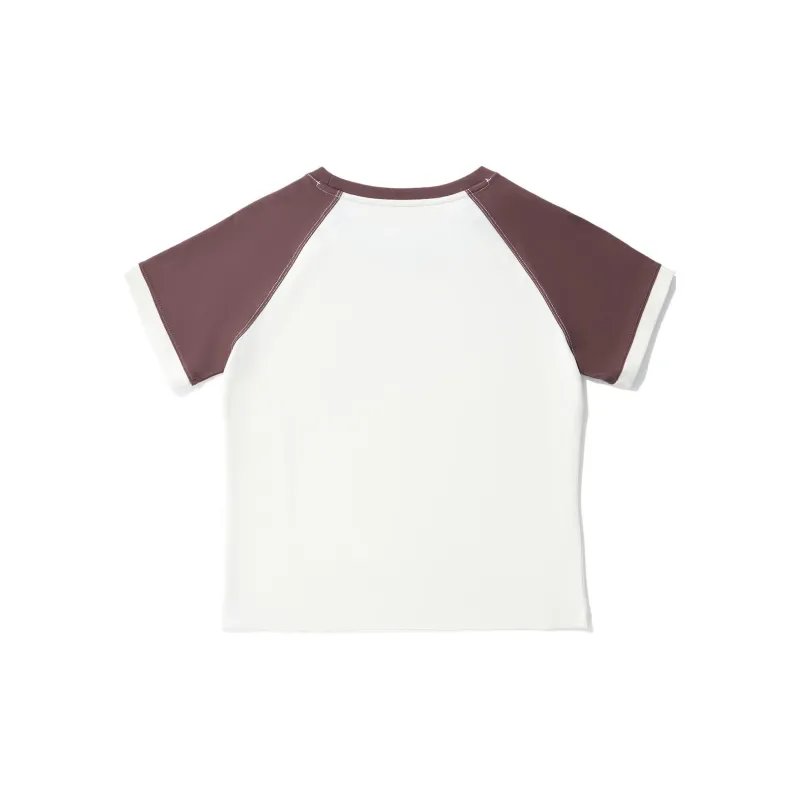 LiNing Raglan Sleeve T-Shirt Women's Ecru Ash Gray Brown-1